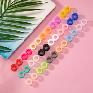 Colorful silicone ear tunnels gauges hollow pulley style fashion body piercing jewelry.
