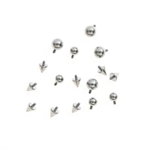 Pièces de rechange piercing en titane, billes et cônes filetés pour lèvre nez langue.