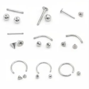 Ensemble de bijoux de piercing en titane, labret, barbell, anneau en fer a cheval pour style