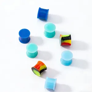 Silicone Ear Plugs Tunnels Stretchers Gauges Body Piercing Jewelry Mixed Color Set Main