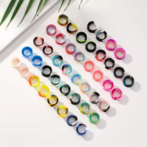 Fashion Silicone Ear Gauges Multicolor Tie-Dye Ultra-Thin Ear Tunnels Hip Hop Body Piercing Jewelry For Unisex Everyday Wear
