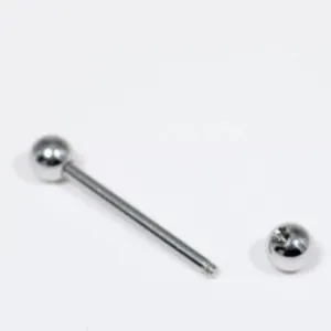 Stainless steel tongue barbell body piercing jewelry straight bar with screw ball stud 1pc