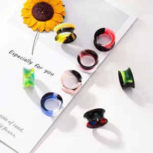 Colorful silicone ear tunnels gauges hollow plug body piercing jewelry fashion accessories