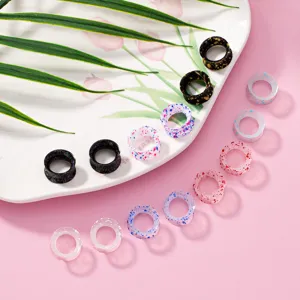 Bunte Silikon Spritzer Ohr Dehner Tunnel Piercing Schmuck fur Korper Dehnung Set
