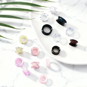 Silikon Gesprenkelt Ear Plugs Unisex Body Piercing Schmuck Geometrisch Leichter Luxus Weich Flexibel Ohr Tunnels Dehner