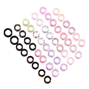 Buntes Farbspritzer Ohr Tunnel Plugs Set, unisex Mode Körperpiercing Schmuck Accessoires.