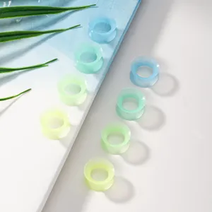 Silicone ear tunnels and plugs gauge stretching set colorful flexible soft body piercing jewelry details.