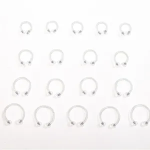 Transparent acrylic horseshoe nose ring U shaped body piercing jewelry main display shot.