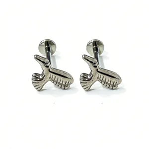 Gioiello piercing labret uccello in titanio, simpatico orecchino cartilagine tragus elica.