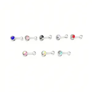 Minimalist Acrylic Rhinestone Belly Rings Geometric Navel Button Rings Body Piercing Jewelry Unisex Everyday Wear