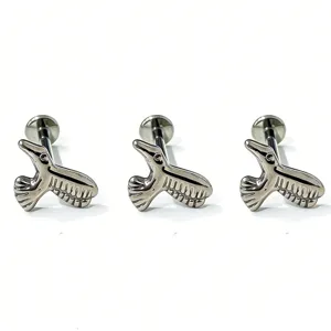 G23 Titanio Uccello Anello Labbro Retro Piatto Labret Stud Piercing Gioielli Animale Piccione Orecchio Cartilagine Helix Tragus Orecchino Per Unisex