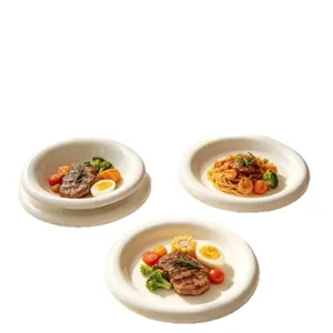 Bonito plato de cerámica con forma de hongo blanco, plato de desayuno francés para uso en el hogar.