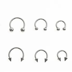 Stainless Steel Horseshoe Nose Ring Circular Barbell Lip Piercing Hoop Geometric Body Jewelry Electroplated Septum Ring For Unisex