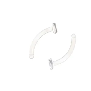 Piercing de nariz curvo transparente de acrílico joya corporal invisible para uso diario.
