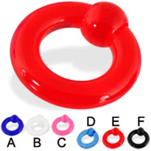 Colorful acrylic captive bead ring for body piercing, multi-color lip ear nose jewelry.