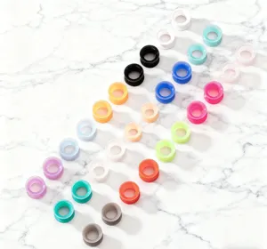Colorful silicone ear gauges plugs hollow flesh tunnels stretchers piercing body jewelry