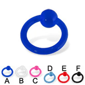 Acrylic captive bead ring, multi-use body piercing jewelry for nose, lip, and ear options.