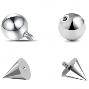 Edelstahl Ersatzkugeln Kegel Innengewinde Außengewinde Piercing Enden Teile Lippen Zungen Ohrring Stecker Körperschmuck Schmuckteile