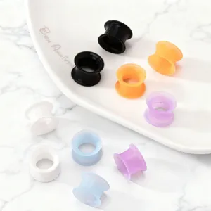 Colorful silicone ear tunnels and plugs hollow flesh tunnel body piercing jewelry main photo