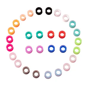 Colorful silicone ear tunnels and plugs set, flexible hollow flesh stretchers for piercing jewelry.