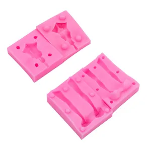 Silicone doll body mold for DIY clay craft, flexible soft pottery fondant shaping tools.