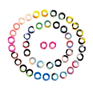 Colorful silicone ear gauges stretchers tunnels plugs set, fashion body piercing jewelry.