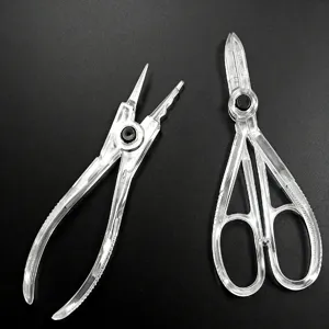 Clear acrylic body piercing tool set transparent auxiliary pliers for professional studio use