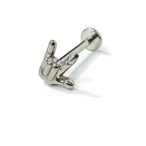 Titanium rock gebaar labret piercing lichaamssieraad voor oor en lip mode accessoire