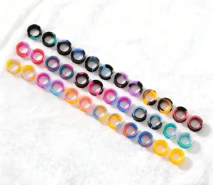 Colorful silicone ear plugs tunnels body piercing jewelry flexible ear stretchers set
