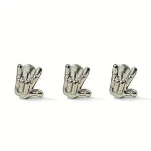 G23 Titanium Lippenring Rock Handgebaar Labret Knopje Oor Kraakbeen Piercing Lichaamssieraden Voor Heren Dames Punk Stijl Zilver