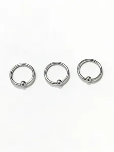 Set de aros de acero inoxidable, joyeria de piercing para nariz septo labio oreja.