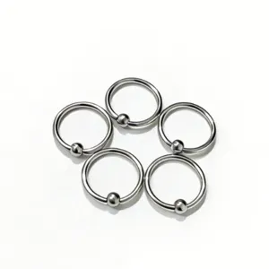 Aro de Nariz de Acero Inoxidable Anello de Bola Cautiva Joyería de Piercing Corporal Geométrica Minimalista Moda