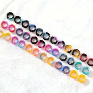 Colorful silicone ear tunnels and gauges body piercing jewelry set in multi colors