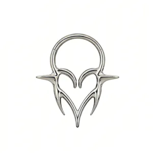Titanio G23 Anillo Segmento Corazón Espina Cartílago Septum Nariz Cuerpo Piercing Joya