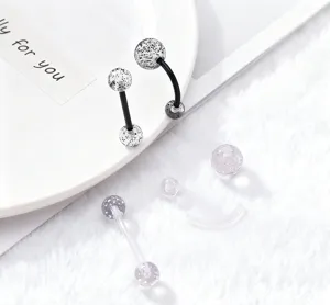 Acrylic glitter tongue ring navel piercing jewelry set versatile body piercing accessories.