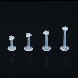 Transparant Acrílico Piercing de Labio Retainer Estrella Redondo Geométrico Body Piercing Labret para Nariz Hoyuelo Unisex Joyería