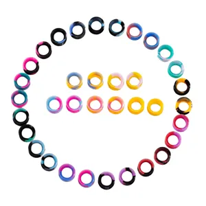 Colorful silicone ear tunnels plugs stretchers body piercing jewelry set for daily wear fashion