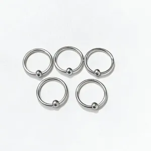Set de 5 anillos de acero inoxidable para piercing de nariz y tabique, joyería corporal.