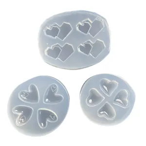 Moule en silicone pour bijoux en résine époxy DIY, pendentifs en forme de cœur.