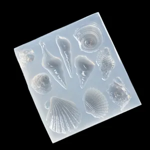Ocean Style Mirror Surface Silicone Resin Mold Shell Conch Scallop Pendant Mold For Crystal UV Epoxy Crafting Jewelry Making
