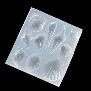 Clear silicone shell conch resin mold, mirror finish ocean style pendant casting tool DIY craft tool.