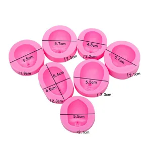 Set di stampi per viso di bambola in silicone rosa per argilla morbida fondente strumenti fai-da-te.