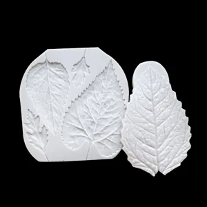 Close-up detail view of the silicone leaf mold, showcasing clear and realistic leaf veins.