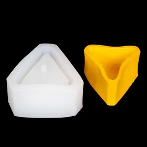 Silicone mold geometric triangle flower pot craft DIY resin plaster baking decoration detail