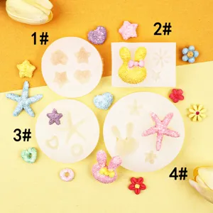 Silikonform Set für Backen Schokolade Ton Harz DIY Handwerk Herz Stern Hase Formen