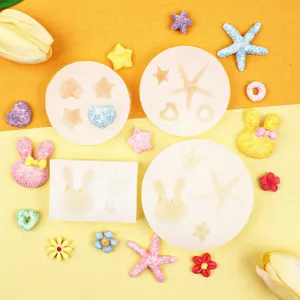 Silikonformen Set für Backen Schokolade Ton Harz Stern Kaninchen Herz Form Handwerk