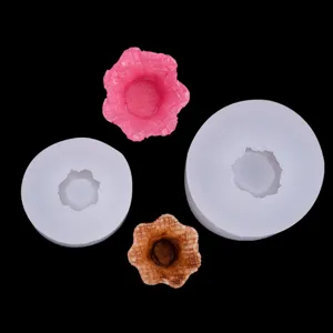 Silicone mold for 3D ice cream cone waffle cup chocolate baking DIY craft cake decoration tool