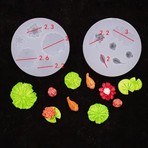 Mini lotus blad vis siliconen mal set voor diy epoxy hars kristal ambachten en klei kunst.