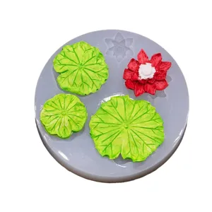Mini siliconen mal lotusblad bloem epoxy hars gieten DIY handwerk klei gereedschap.