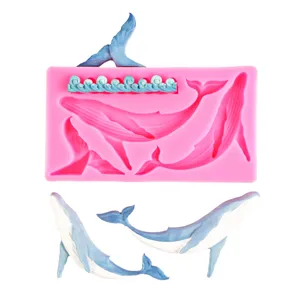Moule en silicone pour baleine océan et vague gâteau fondant décoration pâtisserie chocolat.